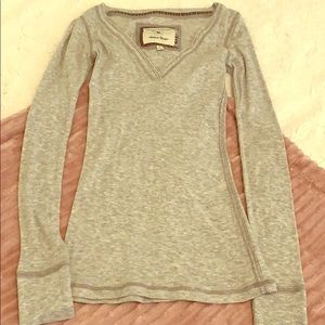 Abercrombie and Fitch Grey V-neck tee